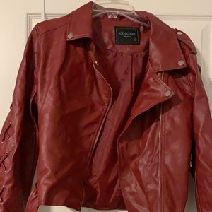Red leather jacket